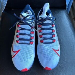 Unisex New England Patriots Nike White Zoom Pegasus 37 Running Shoe